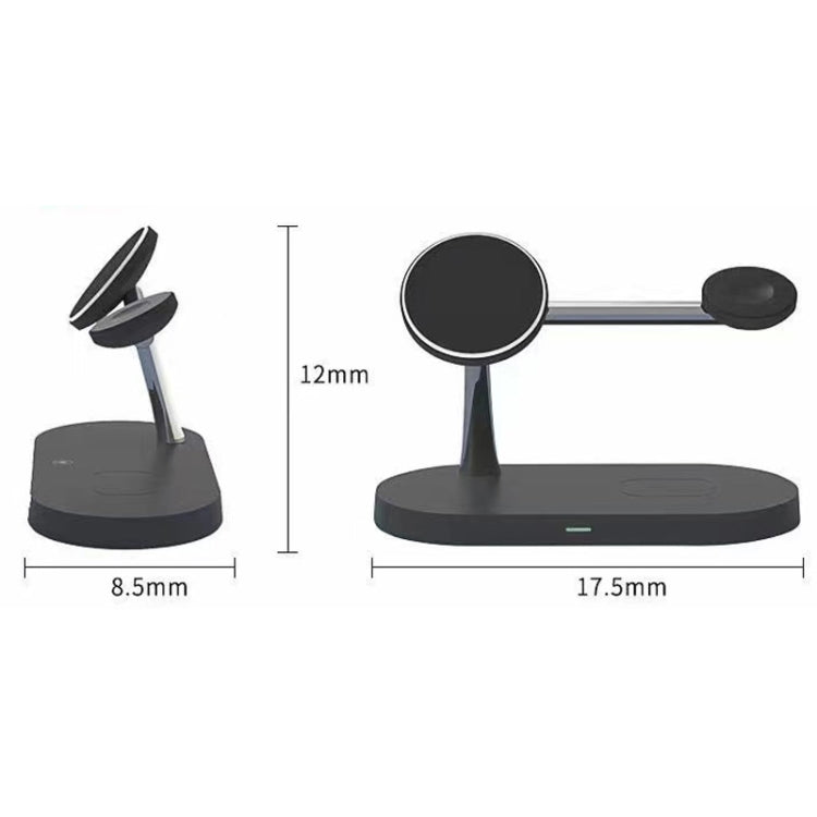 T268 5-in-1 15W Multifunktionale magnetische kabellose Ladestation für iPhone 12 Serie & Apple Watchs & AirPods 1 / 2 / Pro, mit LED-Licht