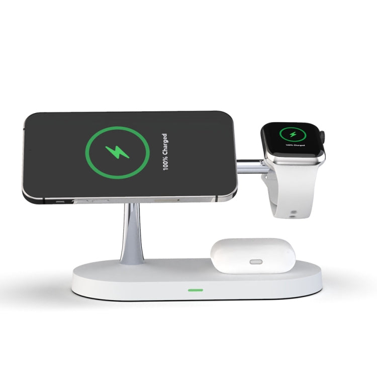 T268 5-in-1 15W Multifunktionale magnetische kabellose Ladestation für iPhone 12 Serie & Apple Watchs & AirPods 1 / 2 / Pro, mit LED-Licht