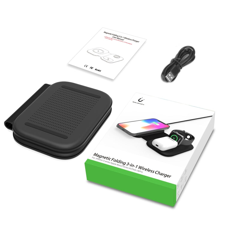 F20 3-in-1 15W Multifunktions-Magnet-Faltbares Kabelloses Ladegerät für iPhone-Serien & Apple Watches & AirPods, F20