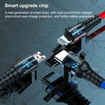 K061 1.2m 5A 3 in 1 USB to 8 Pin + USB-C / Type-C + Micro USB Round Fast Charging Data Cable
