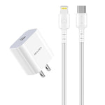 awei PD5 PD 20W Schnelllade-Reiseladegerät Netzteil mit Type-C / USB-C zu 8-Pin Kabel, US-Stecker