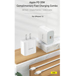 awei PD5 PD 20W Schnelllade-Reiseladegerät Netzteil mit Type-C / USB-C zu 8-Pin Kabel, US-Stecker