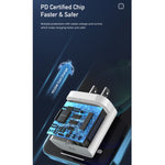 awei PD5 PD 20W Schnelllade-Reiseladegerät Netzteil mit Type-C / USB-C zu 8-Pin Kabel, US-Stecker