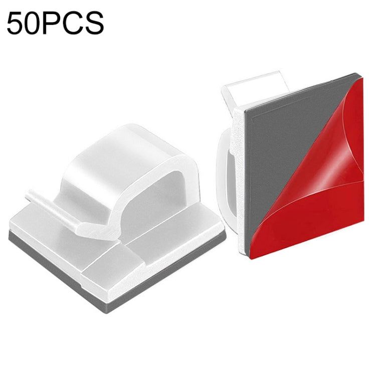 HG2392 50 Stück Desktop-Datenkabel-Organizer-Befestigungsclip, Gummi-Typ: Rot und Grau, 50 Stück / Rot und Grau