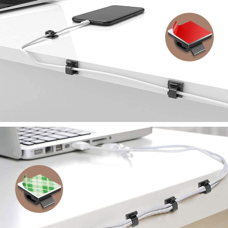 HG2392 50 Stück Desktop-Datenkabel-Organizer-Befestigungsclip, Gummi-Typ: Rot und Grau, 50 Stück / Rot und Grau