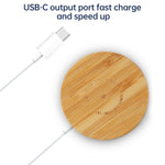 JYD01 15W Magsafe Runde magnetische kabellose Ladestation aus Bambusholz