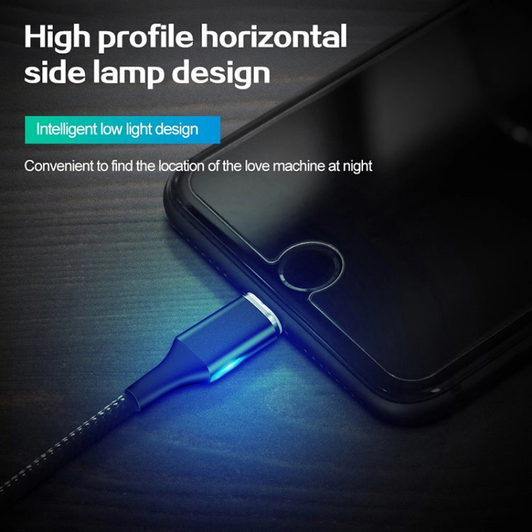 M11 3-in-1 5A USB auf 8 Pin + Micro USB + USB-C / Typ-C Nylon geflochtenes magnetisches Datenkabel, Kabellänge: 2m, 8 Pin + Micro USB + USB-C / Typ-C