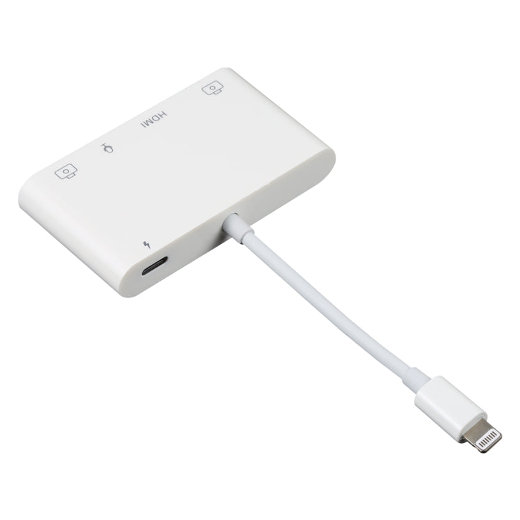 4-in-1 8-Pin auf Dual USB + 3,5mm AUX + HDMI OTG Audio Digital AV Adapter
