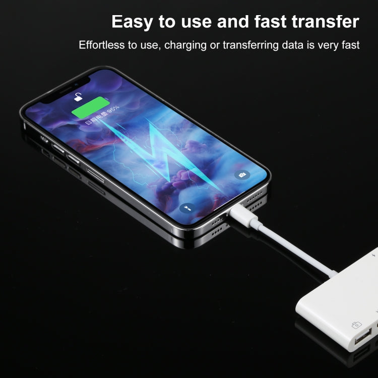4-in-1 8-Pin auf Dual USB + 3,5mm AUX + HDMI OTG Audio Digital AV Adapter