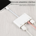 4-in-1 8-Pin auf Dual USB + 3,5mm AUX + HDMI OTG Audio Digital AV Adapter