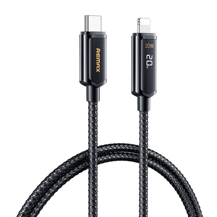 REMAX RC-128i 20W Typ-C / USB-C auf 8 Pin Intelligentes Digitalanzeige Zinklegierung Geflochtenes Lade-Datenkabel, Länge: 1,2m
