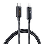 REMAX RC-128i 20W Typ-C / USB-C auf 8 Pin Intelligentes Digitalanzeige Zinklegierung Geflochtenes Lade-Datenkabel, Länge: 1,2m