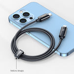 REMAX RC-128i 20W Typ-C / USB-C auf 8 Pin Intelligentes Digitalanzeige Zinklegierung Geflochtenes Lade-Datenkabel, Länge: 1,2m