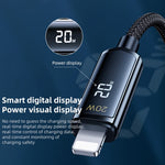 REMAX RC-128i 20W Typ-C / USB-C auf 8 Pin Intelligentes Digitalanzeige Zinklegierung Geflochtenes Lade-Datenkabel, Länge: 1,2m