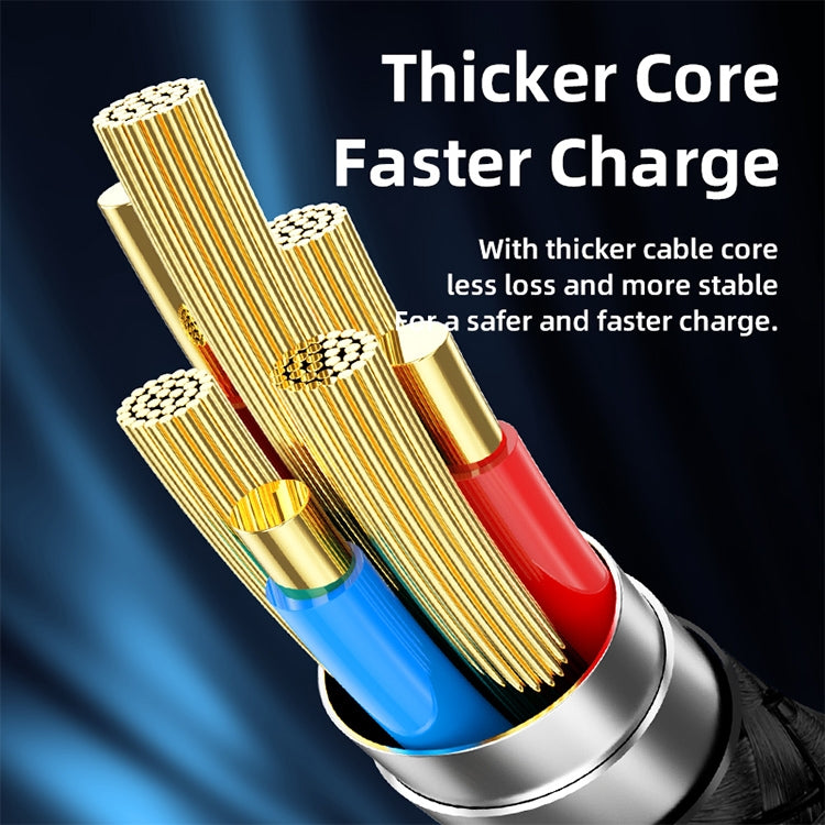 REMAX RC-128i 20W Typ-C / USB-C auf 8 Pin Intelligentes Digitalanzeige Zinklegierung Geflochtenes Lade-Datenkabel, Länge: 1,2m