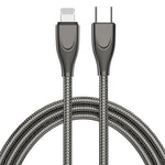 ADC-009 USB-C / Typ-C auf 8-Pin Zinklegierungsschlauch Schnelllade-Datenkabel, Kabellänge: 1m, USB-C / Typ-C auf 8-Pin