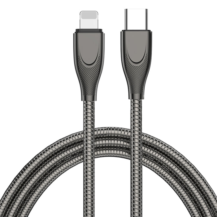 ADC-009 USB-C / Typ-C auf 8-Pin Zinklegierungsschlauch Schnelllade-Datenkabel, Kabellänge: 1m, USB-C / Typ-C auf 8-Pin