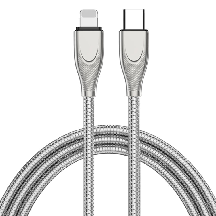ADC-009 USB-C / Typ-C auf 8-Pin Zinklegierungsschlauch Schnelllade-Datenkabel, Kabellänge: 1m, USB-C / Typ-C auf 8-Pin