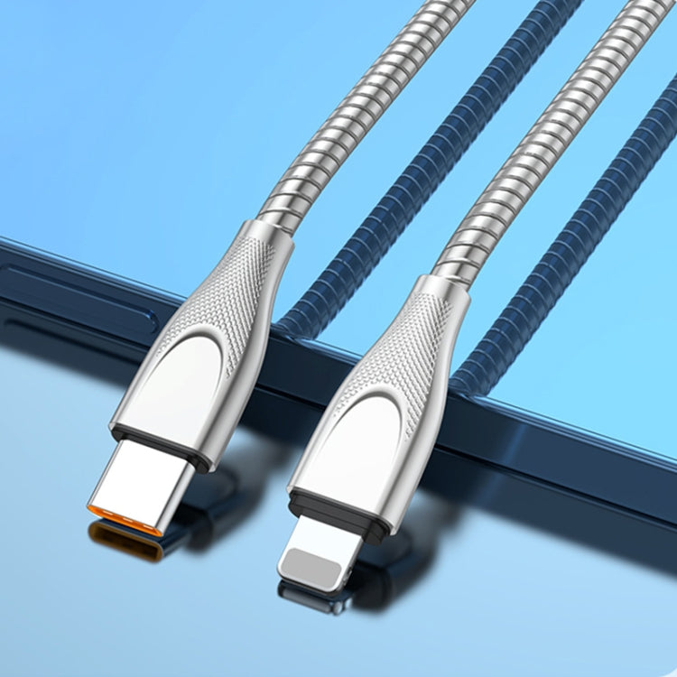 ADC-009 USB-C / Typ-C auf 8-Pin Zinklegierungsschlauch Schnelllade-Datenkabel, Kabellänge: 1m, USB-C / Typ-C auf 8-Pin