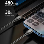 ADC-009 USB-C / Typ-C auf 8-Pin Zinklegierungsschlauch Schnelllade-Datenkabel, Kabellänge: 1m, USB-C / Typ-C auf 8-Pin