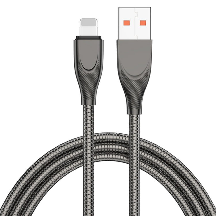 ADC-009 USB-auf-8-Pin Zinklegierungs-Schlauch Schnelllade-Datenkabel, Kabellänge: 1m, USB-auf-8-Pin