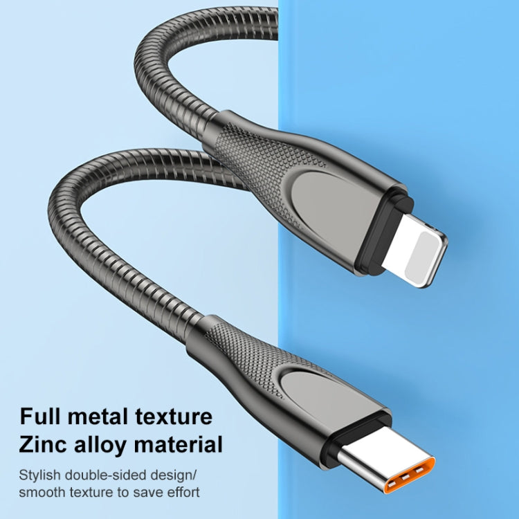 ADC-009 USB-auf-8-Pin Zinklegierungs-Schlauch Schnelllade-Datenkabel, Kabellänge: 1m, USB-auf-8-Pin