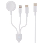 3 in 1 USB-C / Type-C zu 8 Pin + USB-C / Type-C + Magnetisches kabelloses Uhrenladegerät Datenkabel, Kabellänge: 1,2m, 3 in 1