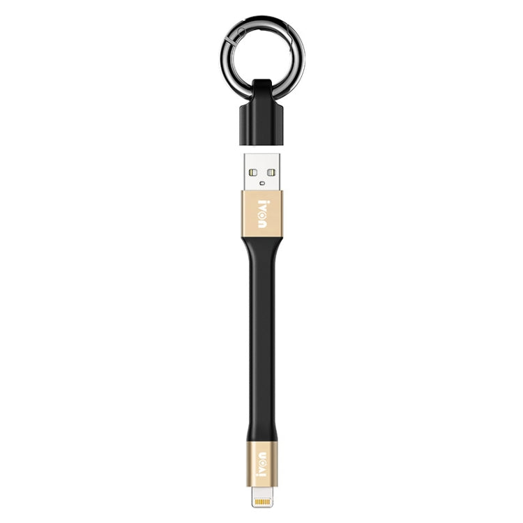 IVON CA90 2,4A USB zu 8 Pin Tragbares Datenkabel mit Ring, Länge: 14,5cm, 8 Pin
