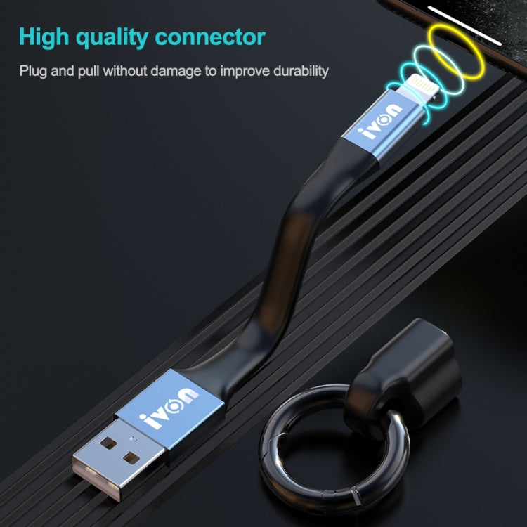 IVON CA90 2,4A USB zu 8 Pin Tragbares Datenkabel mit Ring, Länge: 14,5cm, 8 Pin
