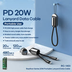 REMAX RC-140i Thor Series PD 20W USB-C / Type-C auf 8 Pin Tragbares Lanyard-Datenkabel, Kabellänge: 1,2m, USB-C / Type-C auf 8 Pin