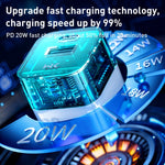 WK WP-U149 20W USB+USB-C/Type-C Dual Port Transparentes Ladegerät, Spezifikationen: US-Stecker
