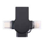 X09 4-in-1 USB auf Dual 8 Pin+USB-C/Type-C Schnittstelle OTG-Adapter, 4 in 1