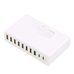 MFT-03Q 10-in-1 65W QC3.0 USB Smart-Schnellladegerät, EU-Stecker, EU-Stecker