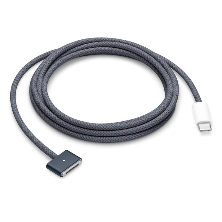 USB-C / Typ-C auf Magsafe 3 Geflochtenes Schnellladedatenkabel, Länge: 2m, Blau, Weiß