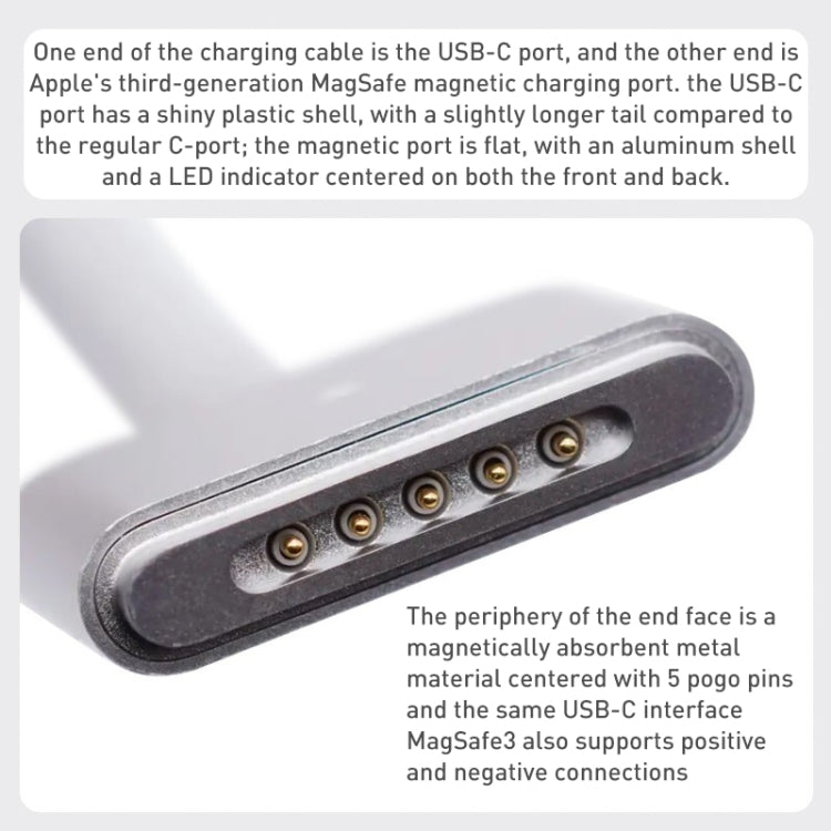 A2363 USB-C / Typ-C auf Magsafe 3 Schnellladedatenkabel, Länge: 2m, A2363 USB-C / Typ-C auf Magsafe 3