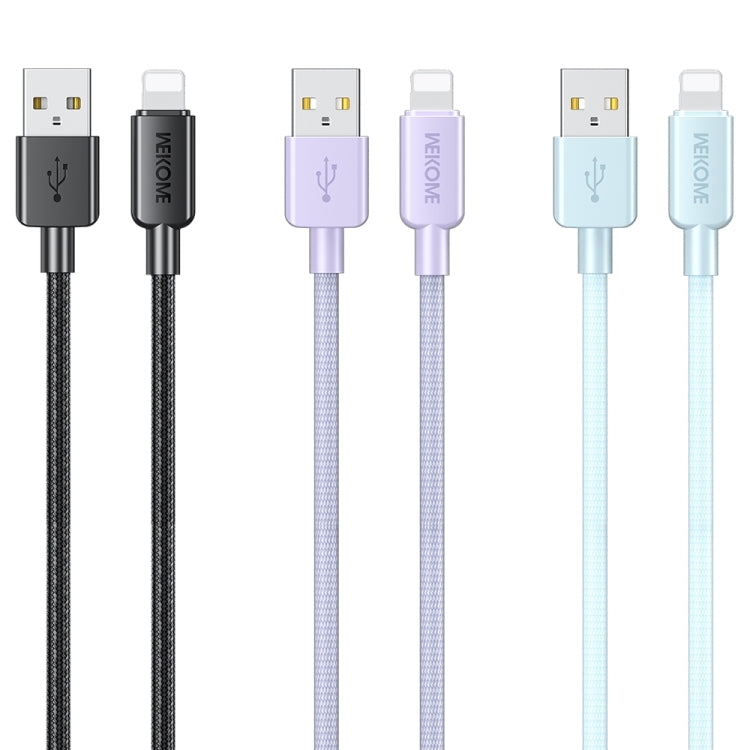 WEKOME WDC-03 Tidal Energy Serie 2,4A USB-auf-8-Pin Geflochtenes Datenkabel, Länge: 1m, USB-auf-8-Pin