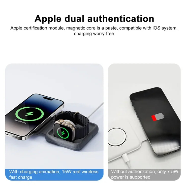 MOMAX UD30 Q.Mag Go 2-in-1 Faltbares MagSafe Magnetisches Kabelloses Ladegerät