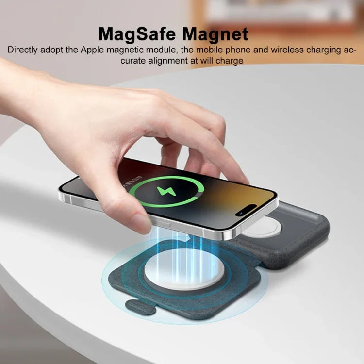 MOMAX UD30 Q.Mag Go 2-in-1 Faltbares MagSafe Magnetisches Kabelloses Ladegerät