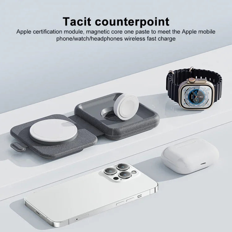MOMAX UD30 Q.Mag Go 2-in-1 Faltbares MagSafe Magnetisches Kabelloses Ladegerät