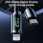 Mutural Li-CC001 1,2m PD20W Digitalanzeige USB-C / Typ-C auf 8 Pin Ladedatenkabel, Typ-C auf 8 Pin