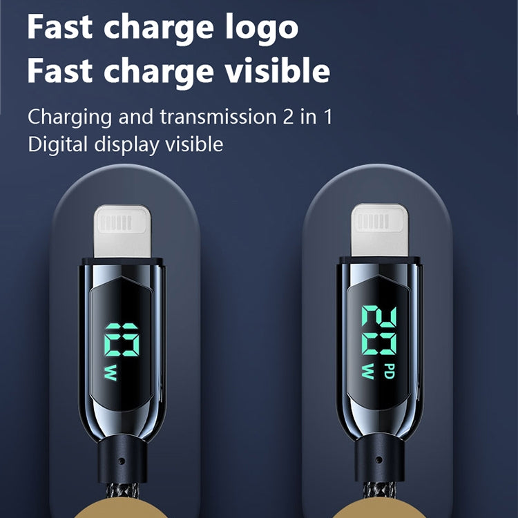 Mutural Li-CC001 1,2m PD20W Digitalanzeige USB-C / Typ-C auf 8 Pin Ladedatenkabel, Typ-C auf 8 Pin