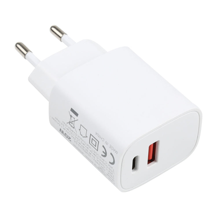 T087 20W USB-C / Type-C + USB-Anschlüsse Schnelllade-Reiseladegerät, EU Stecker, EU Stecker