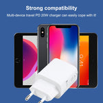 T087 20W USB-C / Type-C + USB-Anschlüsse Schnelllade-Reiseladegerät, EU Stecker, EU Stecker