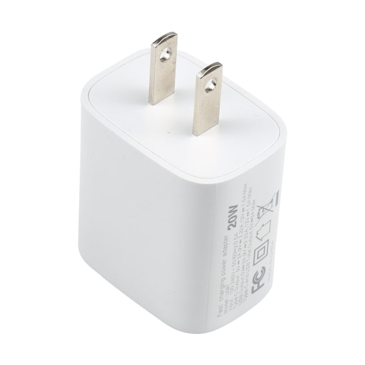 U087 20W USB-C / Typ-C + USB-Anschlüsse Schnelllade-Reiseladegerät, US-Stecker, US-Stecker