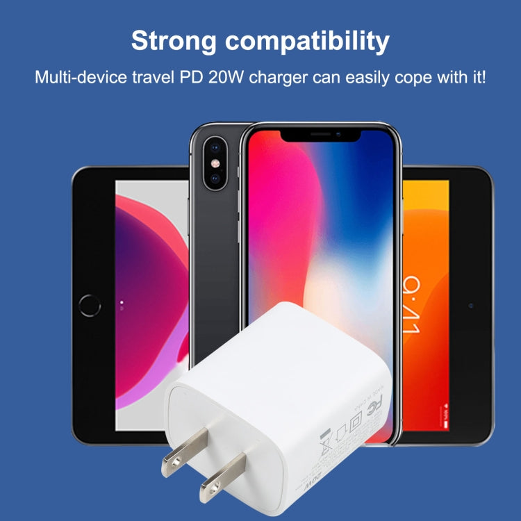 U087 20W USB-C / Typ-C + USB-Anschlüsse Schnelllade-Reiseladegerät, US-Stecker, US-Stecker