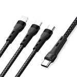 100W 6A Type-C zu 8 Pin+Type-C+Micro USB Lade-Datenkabel, 1,3m