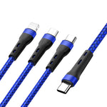100W 6A Type-C zu 8 Pin+Type-C+Micro USB Lade-Datenkabel, 1,3m
