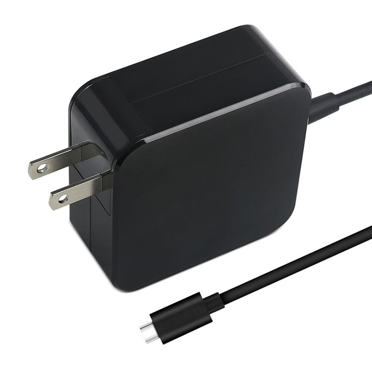 65W USB-C / Type-C Netzteil Tragbares Ladegerät für Laptops mit Typ-C Ladekabel, US-Stecker, 65W US-Stecker / Schwarz