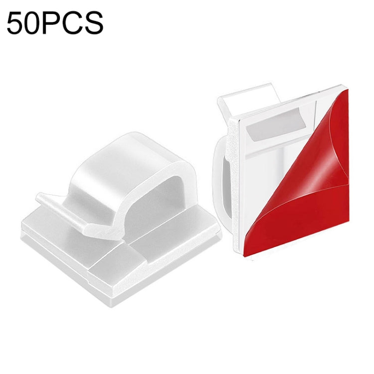 HG2392 50 Stück Desktop-Datenkabel-Organizer-Befestigungsclip, Gummityp: Acryl, 50 Stück / Acryl