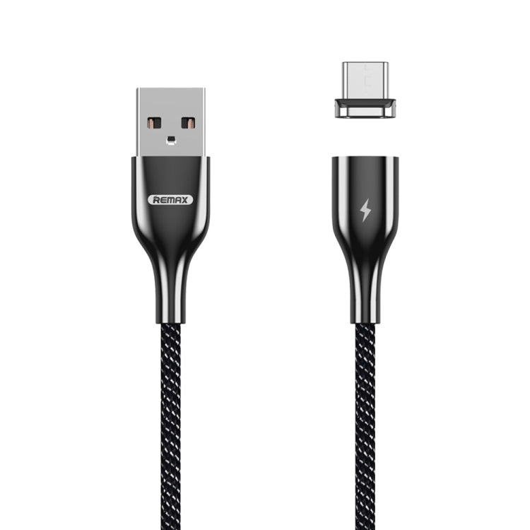 REMAX RC-158m 3A USB-auf-Micro-USB-Schnittstelle Lade- + Übertragungs-Magnetzug-Polyester-Zweifarben-Geflecht-Datenkabel, Kabellänge: 1m, Micro USB